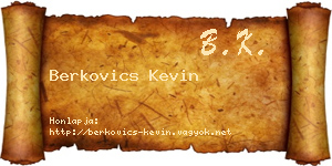 Berkovics Kevin névjegykártya
